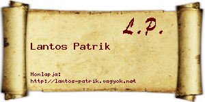 Lantos Patrik névjegykártya